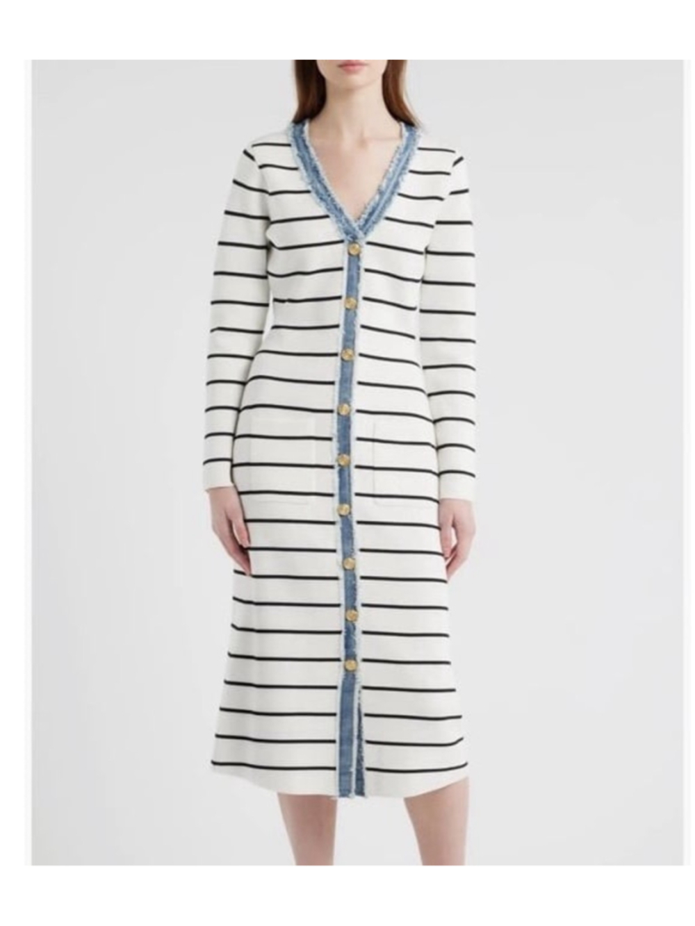 NWT Zoe and Claire Stripe Long Sleeve Sweater Dress